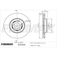 FREMAX BRAKE DISC FRONT BD-0408