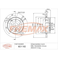 FREMAX BRAKE DISC REAR BD-1182