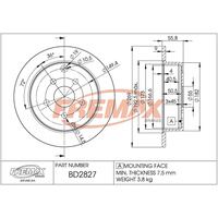 FREMAX BRAKE DISC ROTORS BD-2827