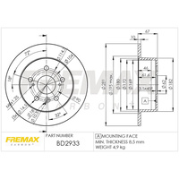 FREMAX BRAKE DISC REAR BD-2933