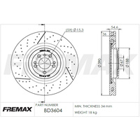 Merc AMG 390mm Front X Drilled /Slotted BD-3604