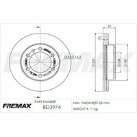 FREMAX BRAKE DISC ROTOR BD-3974