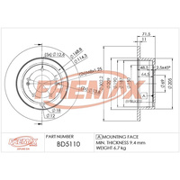 FREMAX BRAKE DISC REAR BD-5110