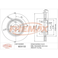 FREMAX DISC ROTORS FRONT BD-5152