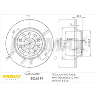 FREMAX BRAKE DISC REAR BD-5619