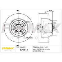 FREMAX BRAKE DISC REAR BD-5642