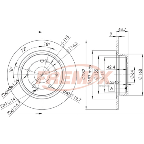 FREMAX BRAKE DISC REAR BD-1258