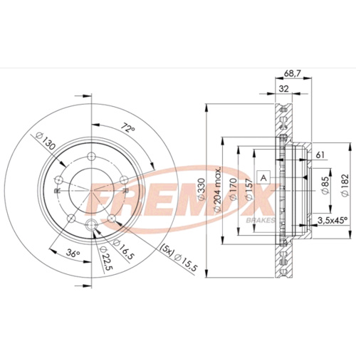 Fremax Disc Rotors RH BD-3327