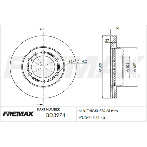 FREMAX BRAKE DISC ROTOR BD-3974