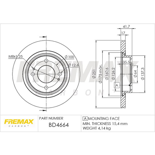 FREMAX DISC ROTORS MIRAGE BD-4664