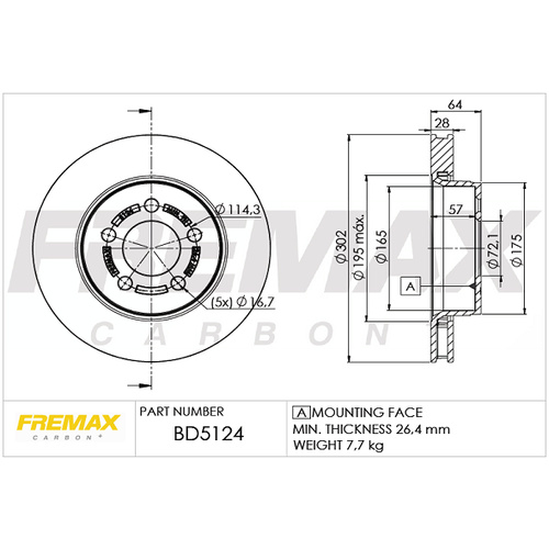 FREMAX CARBON PLUS BRAKE ROTOR BD-5124