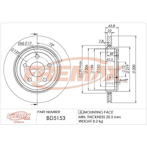 FREMAX DISC ROTORS BD-5153