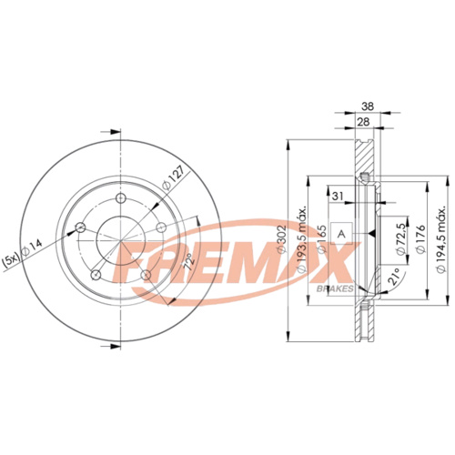 FREMAX BRAKE DISC FRONT BD-5170