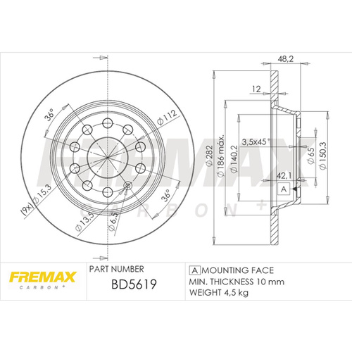 FREMAX BRAKE DISC REAR BD-5619