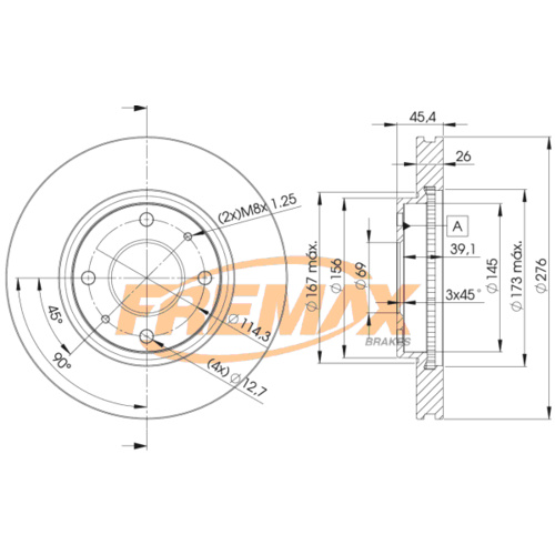 FREMAX BRAKE DISC FRONT BD-6070