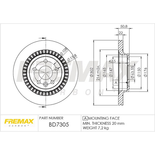 Fremax Premium Carbon+ 302mm BD-7305