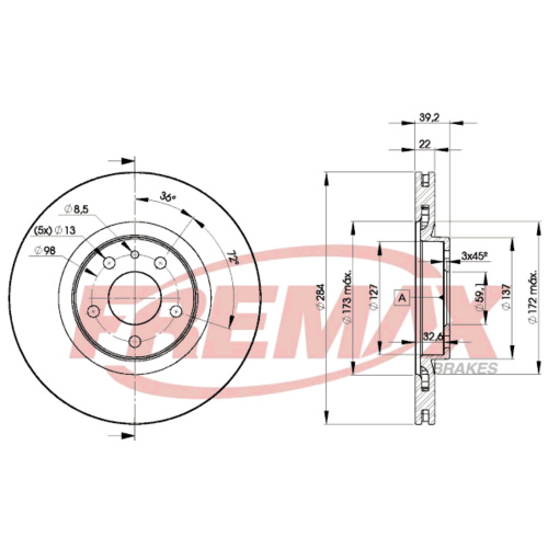 DISC ROTORS ALFA ROMEO FR PREMIUM CARBON BD-7948