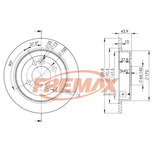 DISC ROTOR MINI COOPER S REAR 7/06 ON 16MM STUD HOLE BD-8571