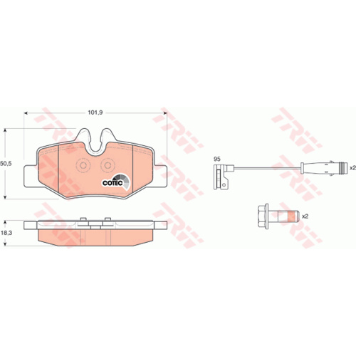 DISC PAD SET MERCEDES VIANO & VITO 03 R GDB1601