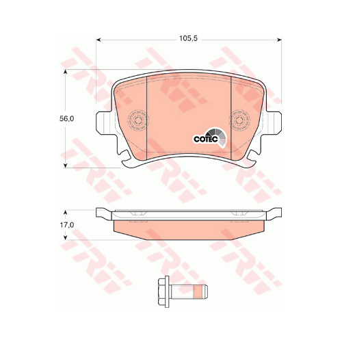 TRW DISC PAD VW GOLF REAR GDB1622