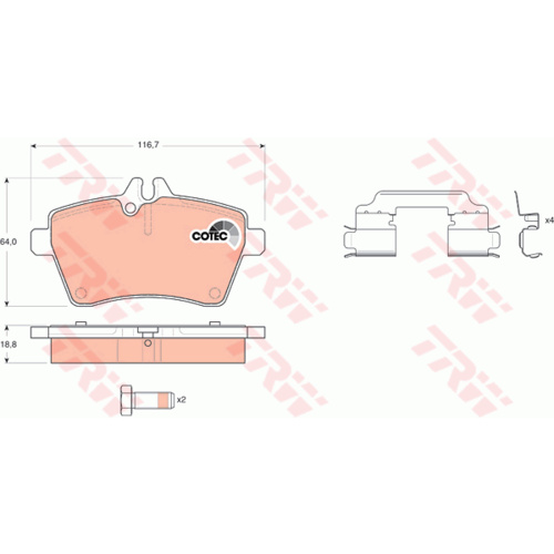 LUCAS DISC PADS MERC A CLASS F 2004 GDB1630