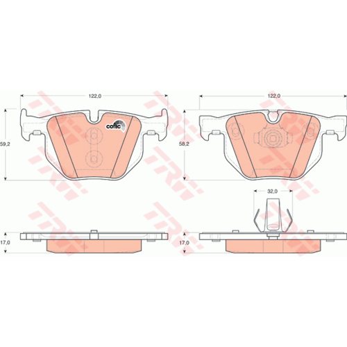 TRW DISC PAD BMW X5 07- REAR GDB1730