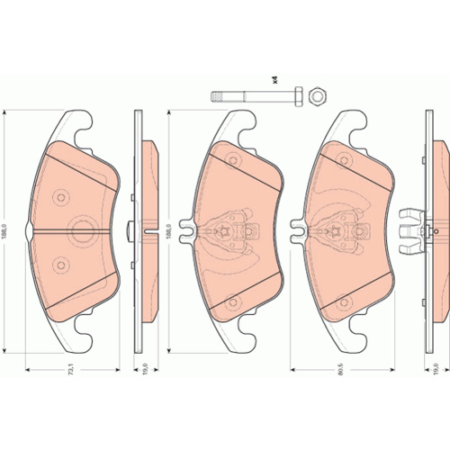 TRW DISC PAD MERCEDES C320 W204 07- FR GDB1737