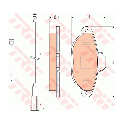 BRAKE PADS FIAT 500 FRONT 10/2007> GDB1745