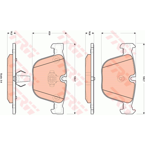 TRW DISC PAD SET GDB1892