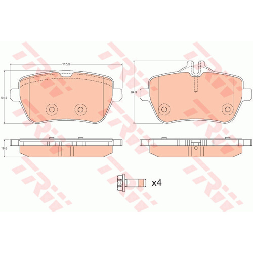 TRW DISC PAD SET GDB2014