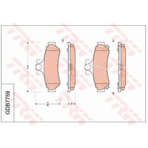 TRW DISC PAD TOYOTA CAMR GDB7759